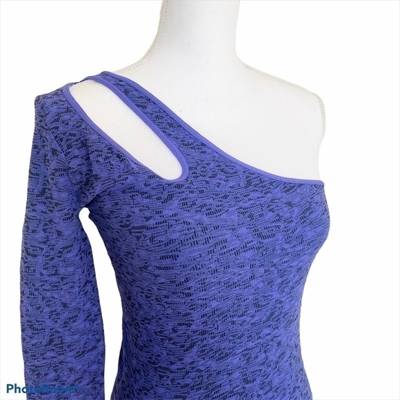 BCBGeneration NWT One Shoulder Long Sleeve Mini Bodycon Party Dress Blue Size XS - Picture 3 of 10